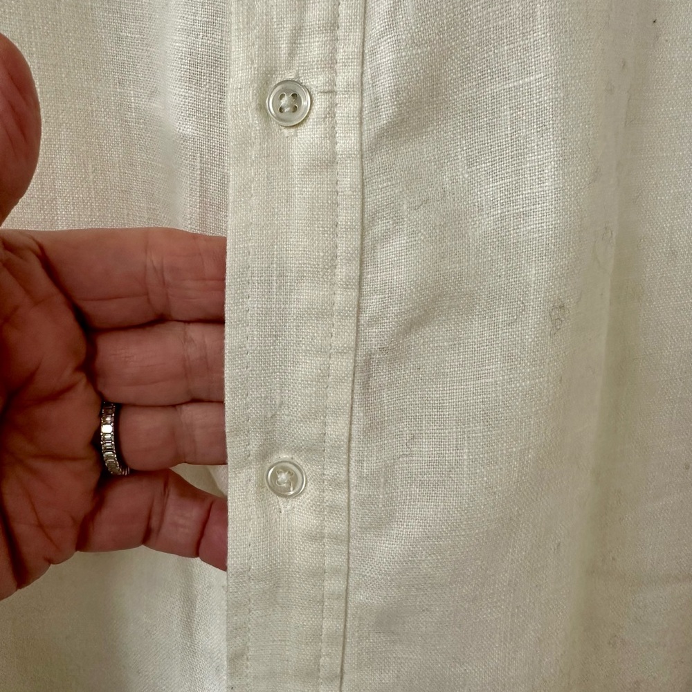 Ralph Lauren Sleeveless White Linen Button-Front Midi Dress - Picture 5 of 8